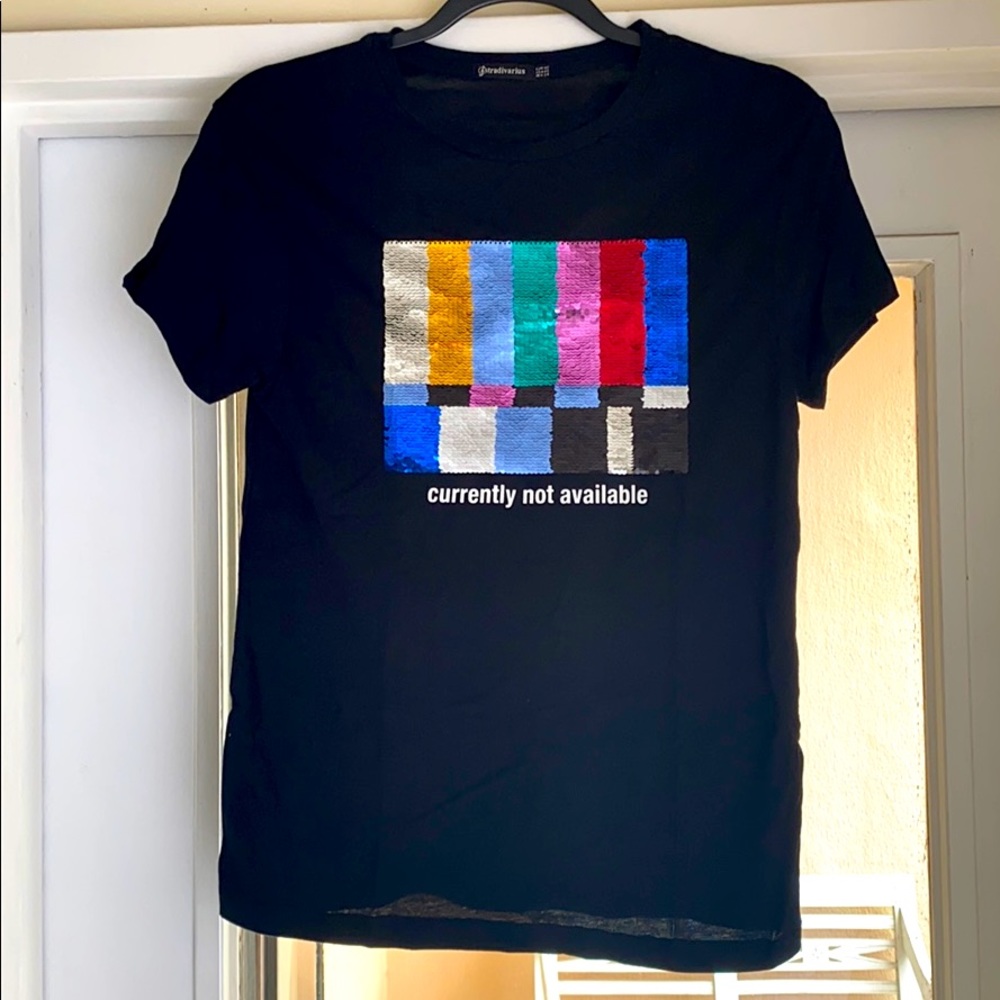 NWOT Stradivarius Sequined Graphic Tee UNISEX